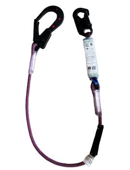 Eslinga sencilla con absorbedor de impacto P 031 EN, protección dieléctrica, ganchos de 60 mm de abertura