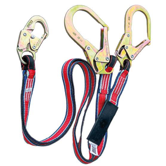 Eslinga doble (Y) para desplazamiento y restricción, ganchos de 18mm de abertura en extremo