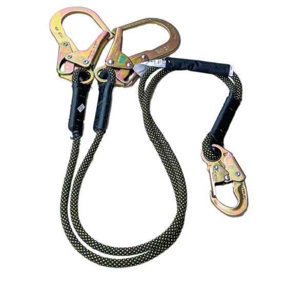 Eslinga doble (Y) para desplazamiento y restricción, ganchos de 18mm de abertura en extremo