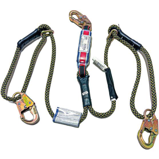 Eslinga doble ("Y") con absorbedor de impacto, ganchos de 18mm de abertura en extremo, de longitud
ajustable