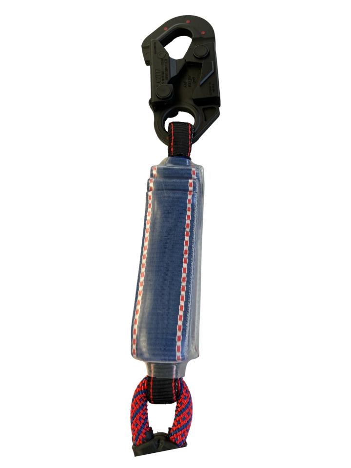 Eslinga doble ("Y") con absorbedor de impacto, ganchos de 18mm de abertura en extremo, con protección dieléctrica, para caída libre de 12ft -3,6m
