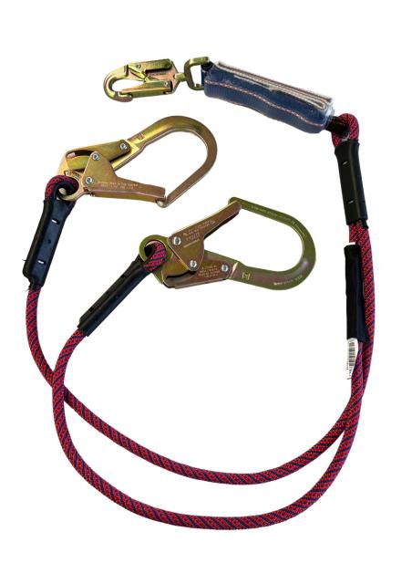 Eslinga doble ("Y") con absorbedor de impacto, ganchos de 60mm de abertura en extremo, para caída libre de 12ft -3,6m