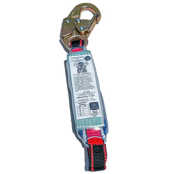 Absorbedor de impacto personal, incluye gancho de 18mm de abertura y ojal de conexión 